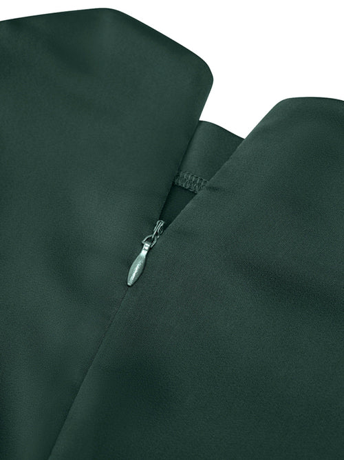 Casual half turtleneck solid color tie-waist sleeveless dress - CADDE